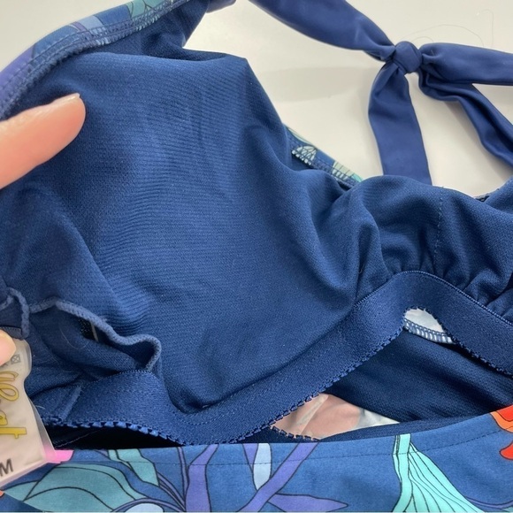 Heat Swimwear Womens Blue Floral SwimSuit Tankini SIZE Medium - Picture 7 of 9